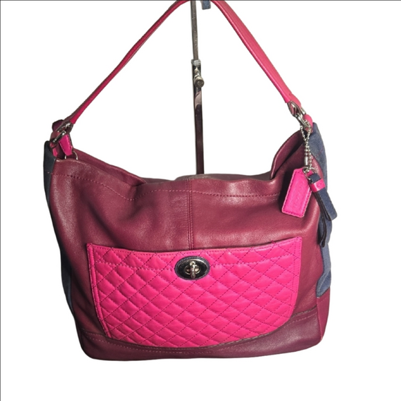 Coach Park Quilted‎ Color Block Hobo - Picture 1 of 9